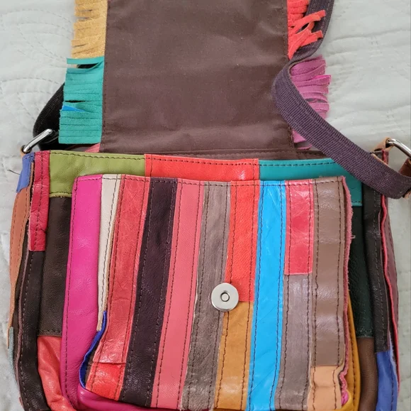 Patchwork purse with fringe - Picture 2 of 4